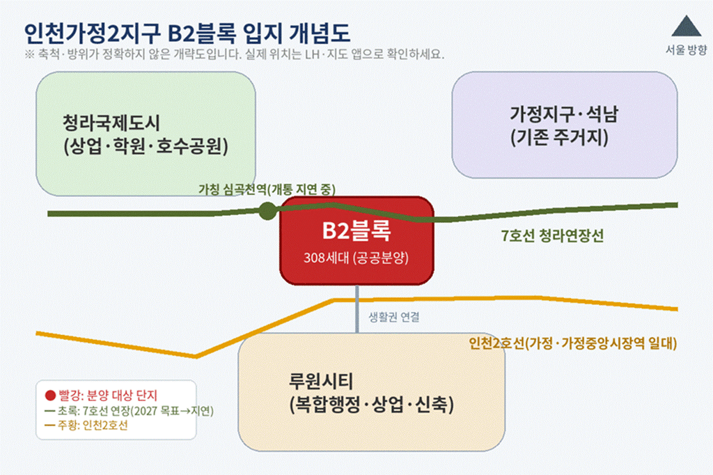인천가정2지구 B2블록입지개념도