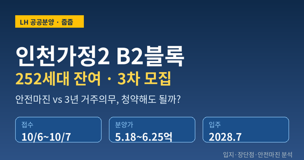 인천가정2 B2블록 잔여 252세대 줍줍